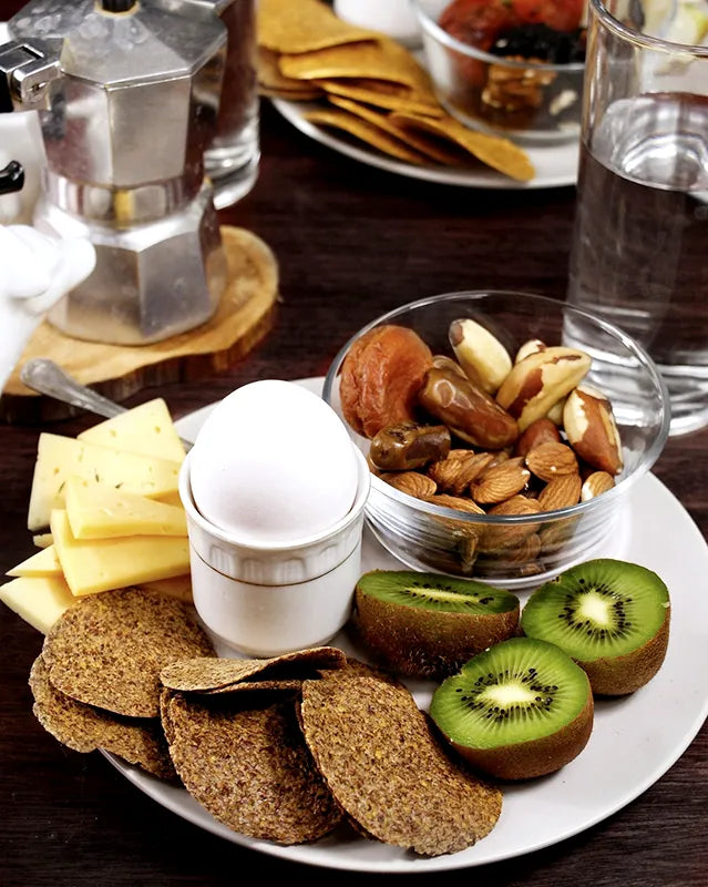 Omegachips flaxseed chips with a healthy breakfast