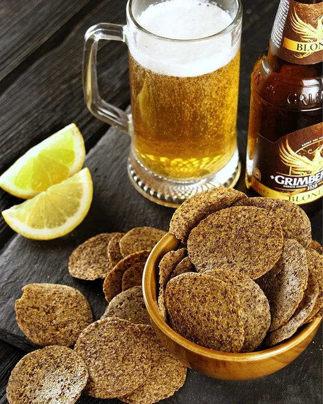 Omegachips flaxseed chips with beer